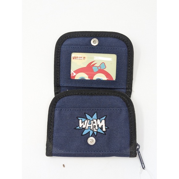 Vintage Aeropostale Monkey Embroidered Fold Wallet Navy Blue Deadstock Y2K - Picture 3 of 7